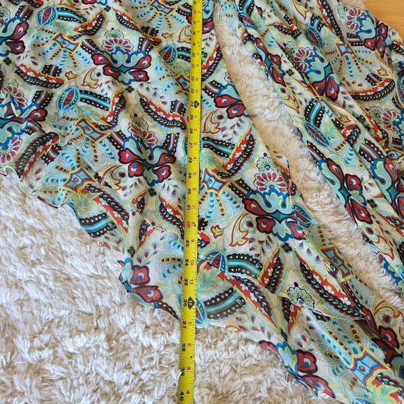 Moda International One Sleeve Top Tunnic 100% Silk Asymmetric Size Medium Y2k - Picture 4 of 8